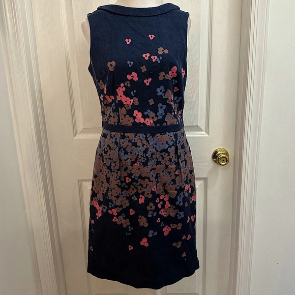 Boden Dresses & Skirts - Boden Navy Floral Cowl-neck Knee Length Dress 8R